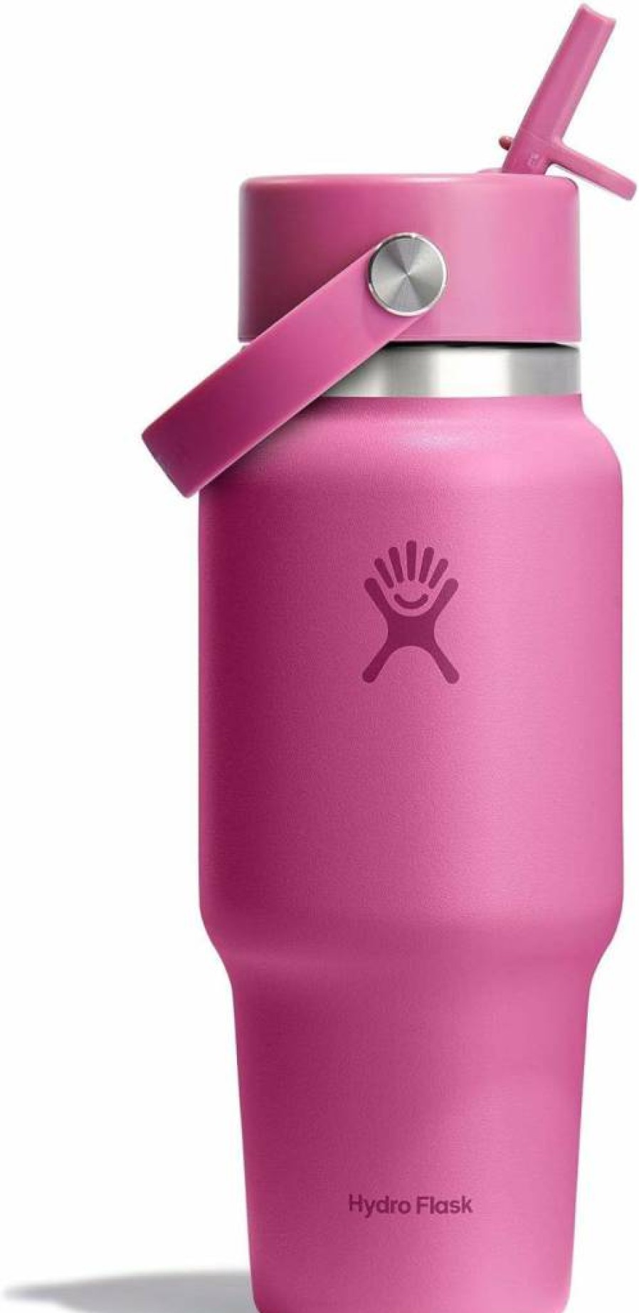 Hydro Flask 24 Oz Wide Mouth Water Bottle with Flex Straw Lid, Insulated Travel Mug, Lightweight & Leak Proof, Perfect for Outdoor Activities, Aloe Green