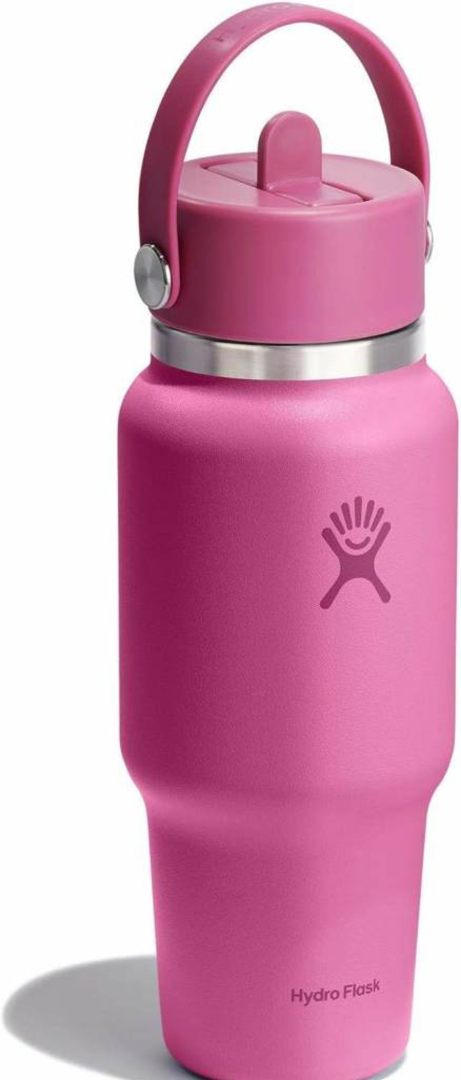 Hydro Flask 24 oz Wide Mouth Water Bottle with Flex Straw Cap - Insulated Stainless Steel Travel Mug, Black