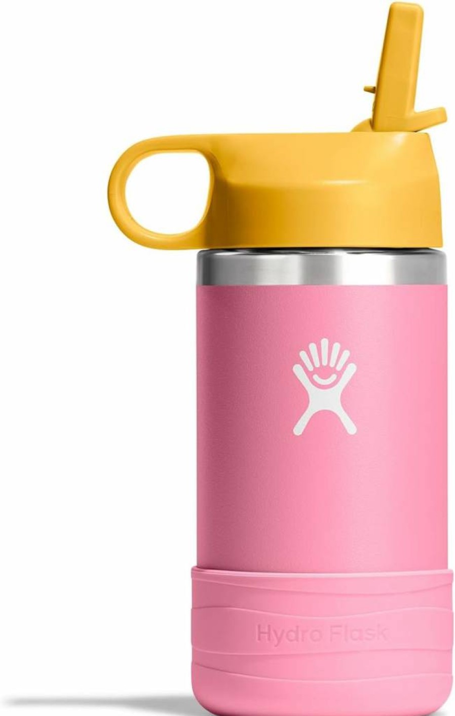 Hydro Flask Kids 12 Oz Insulated Stainless Steel Water Bottle with Straw Cap - Dahlia Color for School