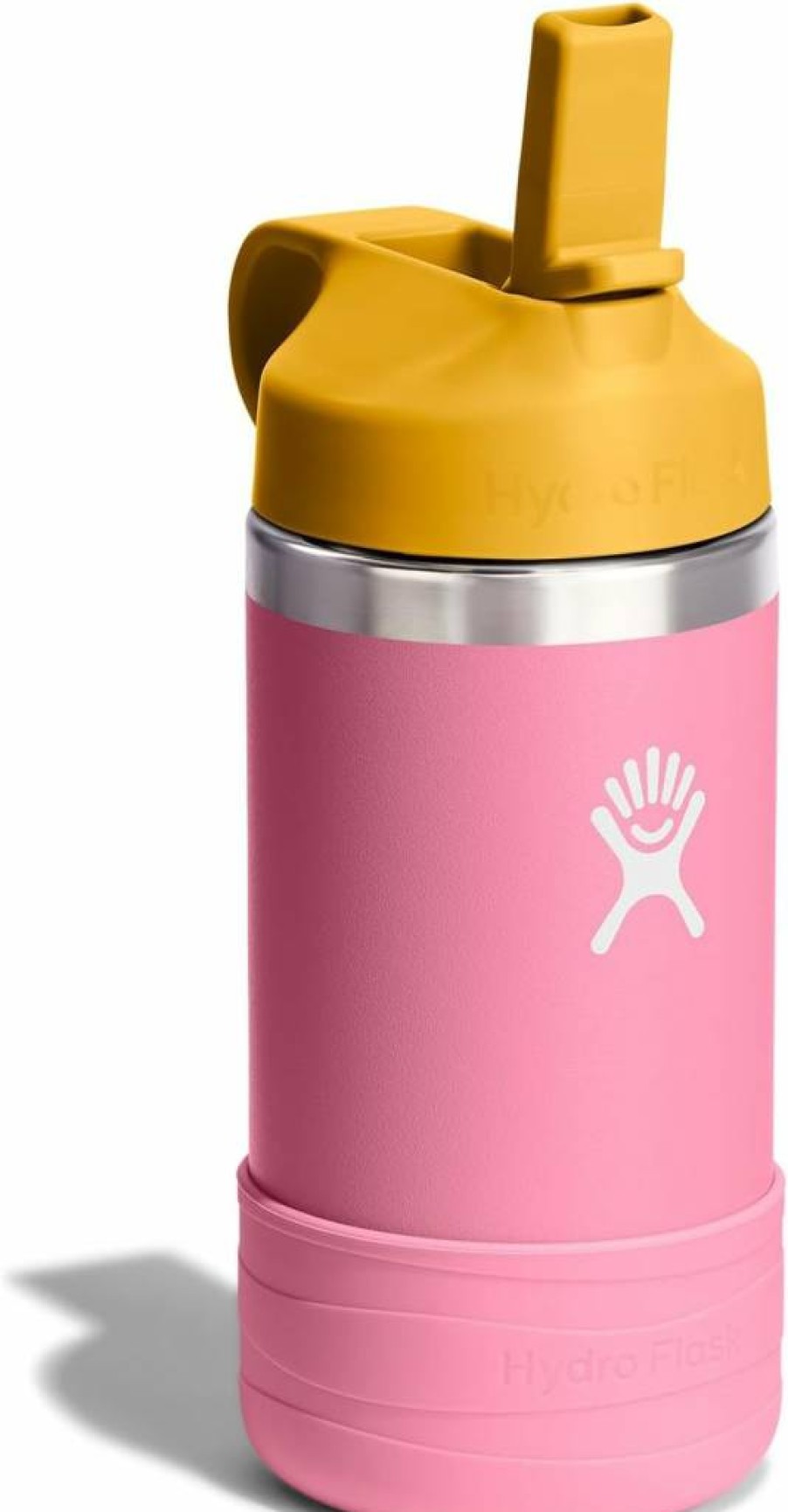 Hydro Flask Kids 12 Oz Insulated Stainless Steel Water Bottle with Straw Cap - Dahlia Color for School