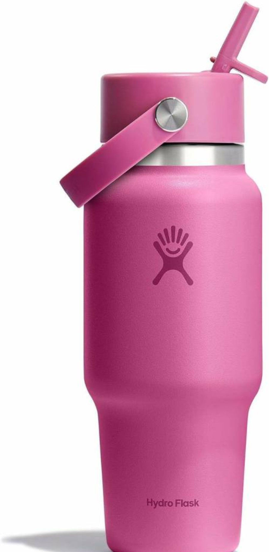 Hydro Flask 24 Oz Wide Mouth Water Bottle with Flex Straw Cap - Insulated Stainless Steel Travel Mug for Hot & Cold Drinks - Agave Blue