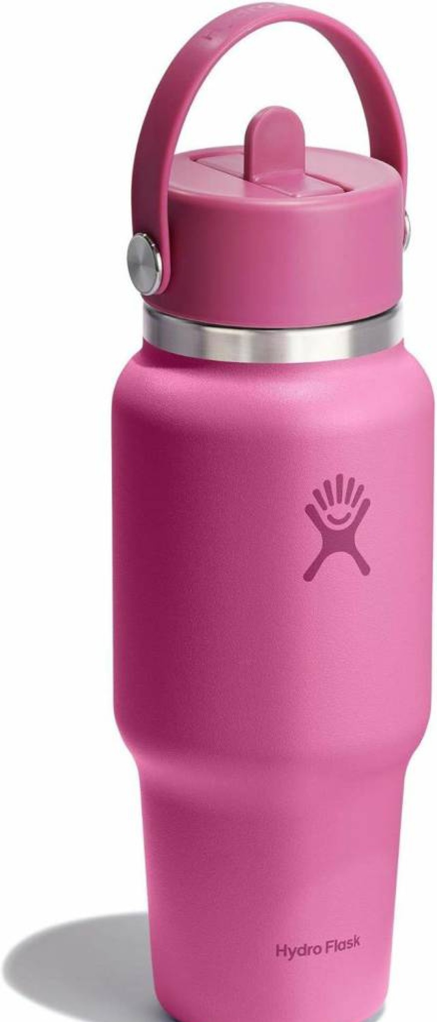 Hydro Flask 24 Oz Wide Mouth Water Bottle with Flex Straw Cap - Insulated Stainless Steel Travel Mug for Hot & Cold Drinks - Agave Blue