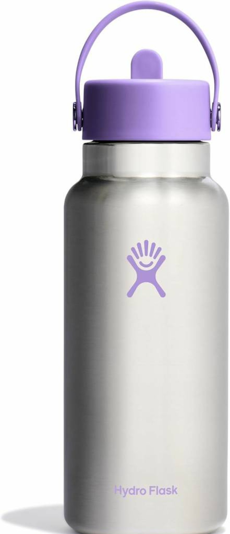 Hydro Flask 24 oz Wide Mouth Straw Lid Insulated Stainless Steel Water Bottle - Leakproof, Non-Spill, Jelly Pink