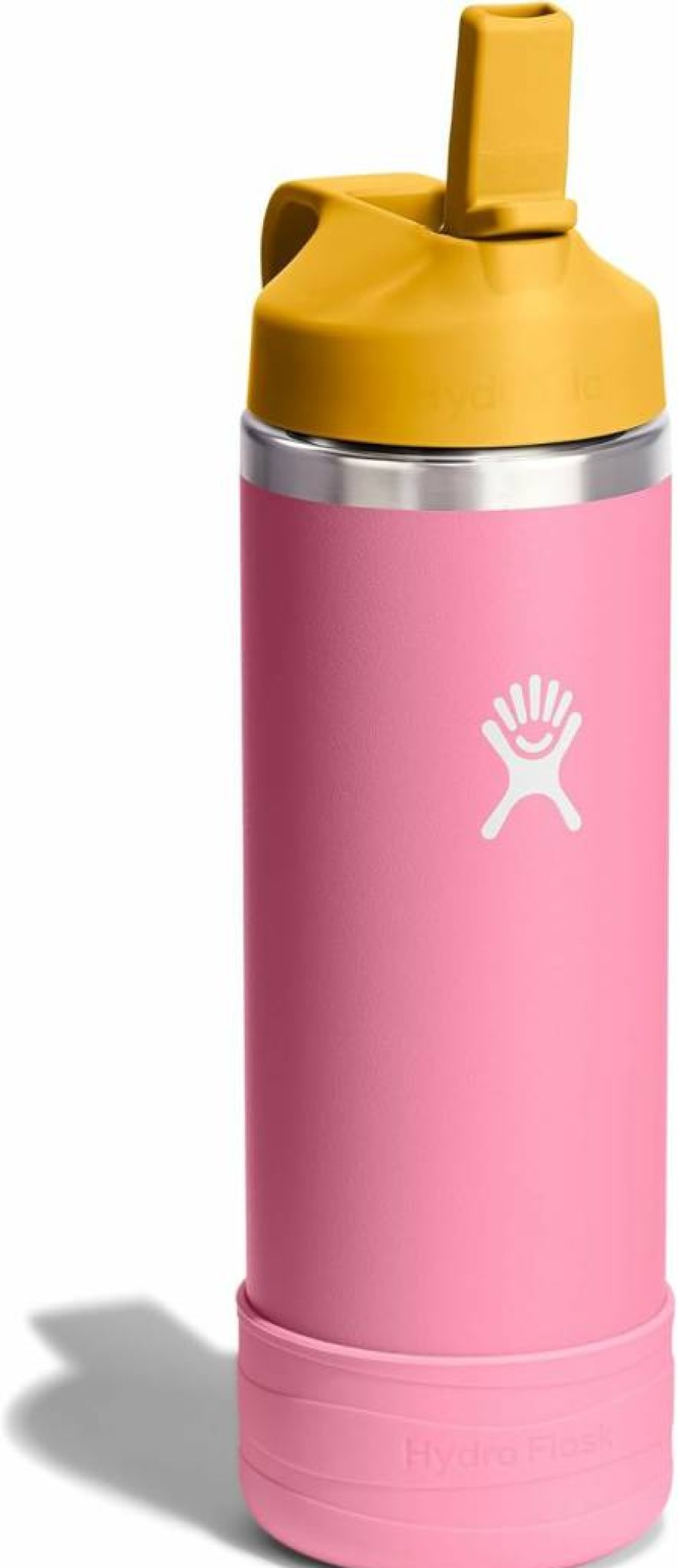 Hydro Flask Kids 18 Oz Insulated Stainless Steel Water Bottle with Straw Cap - Dahlia Color for School